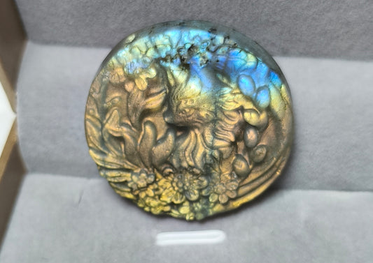 Labradorite nine tail fox pendent